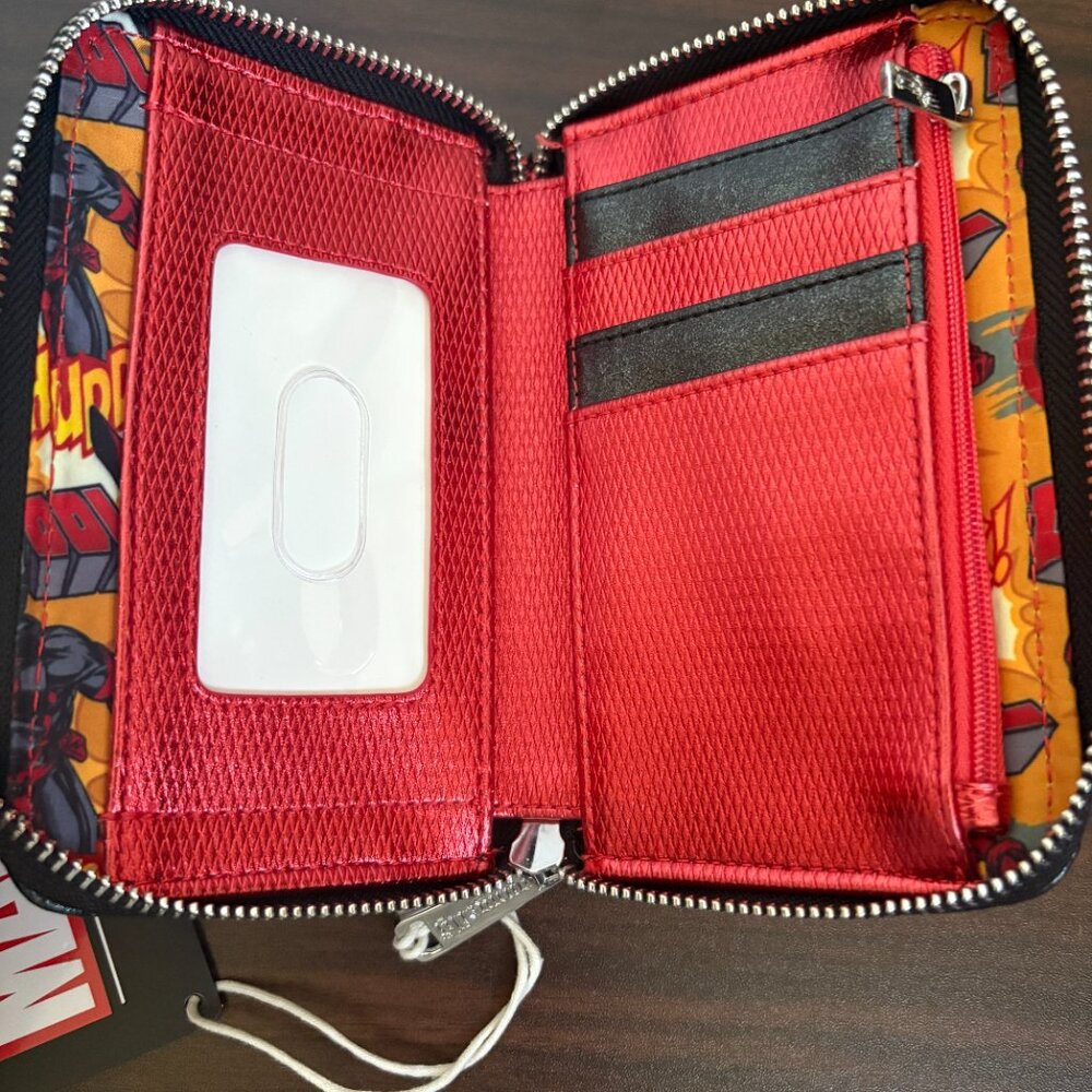 Marvel Loungefly Deadpool Metallic Cosplay Zip Around Coin Wallet Geek Chic New - Picture 4 of 5